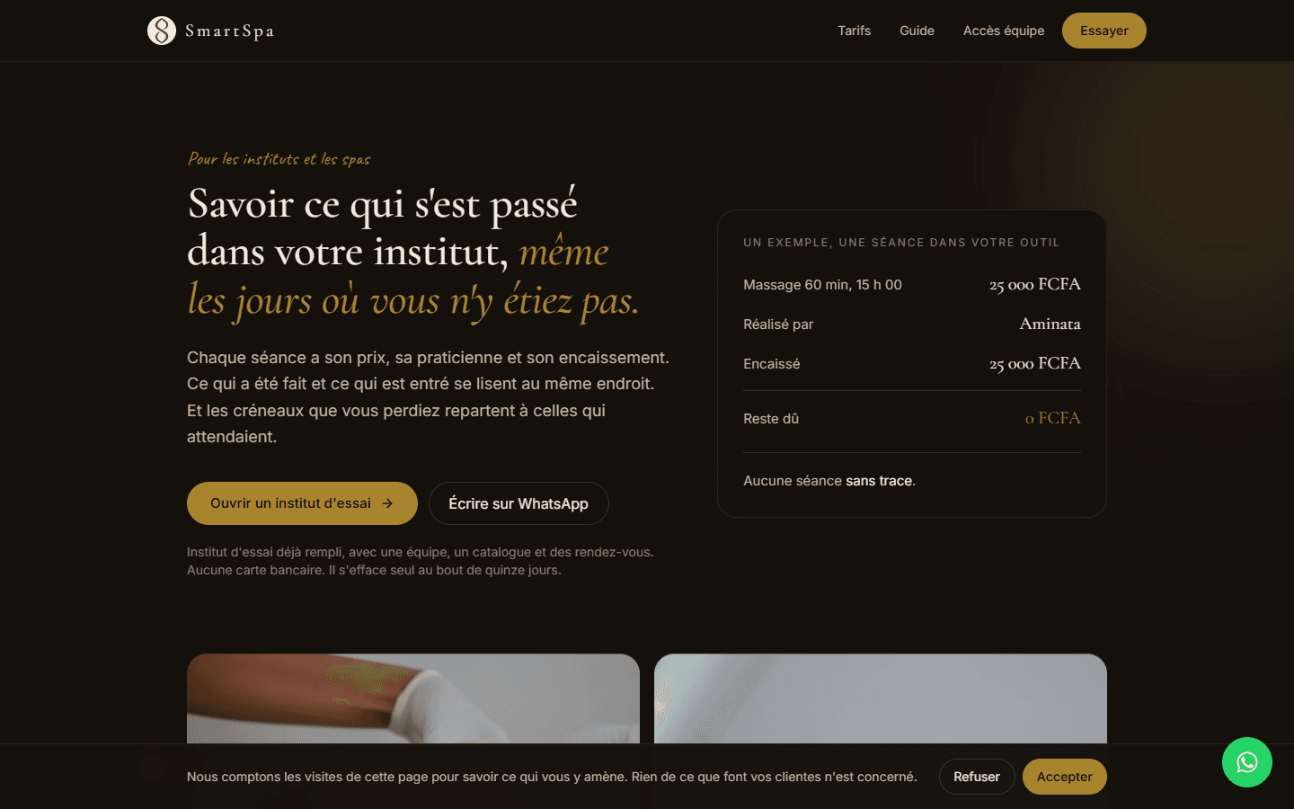 L'accueil de SmartSpa.